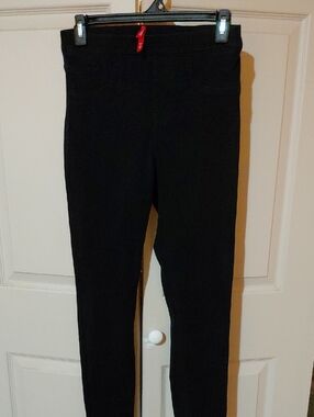 SPANX Womens Black Pull-On Stretch Leggings